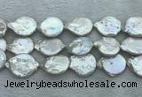 FWP396 15 inches 11mm - 13mm coin freshwater pearl beads