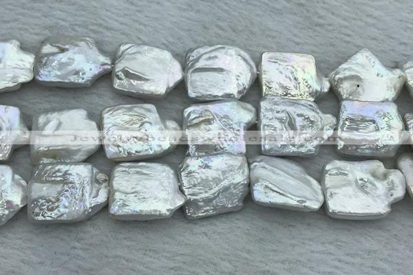 FWP401 15 inches 15mm - 18mm keshi freshwater pearl beads