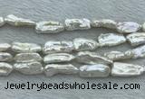 FWP410 15 inches 10*20mm - 11*25mm biwa freshwater pearl beads