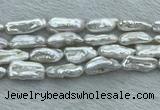 FWP411 15 inches 10*22mm - 11*25mm biwa freshwater pearl beads