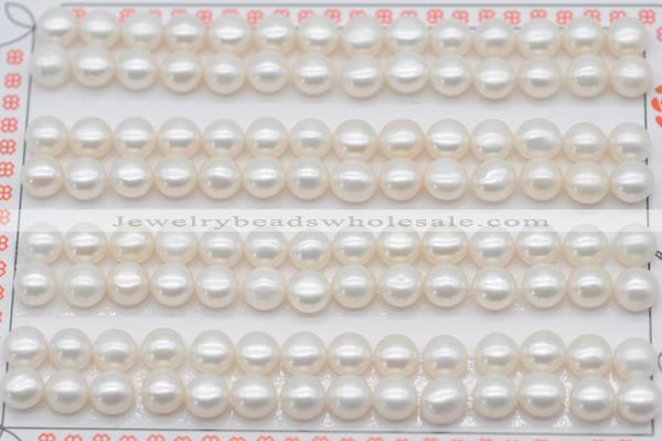 FWP456 half-drilled 6-6.5mm bread freshwater pearl beads