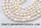FWP494 14 inches 7mm - 8mm baroque white freshwater pearl strands