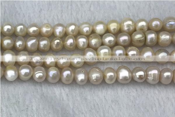 FWP67 15 inches 7mm - 8mm potato pink freshwater pearl strands