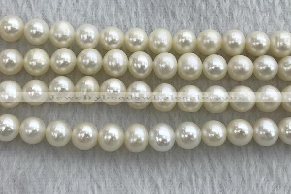 FWP73 15 inches 7mm - 8mm potato white freshwater pearl strands