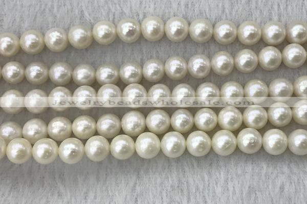 FWP74 15 inches 7mm - 8mm potato white freshwater pearl strands