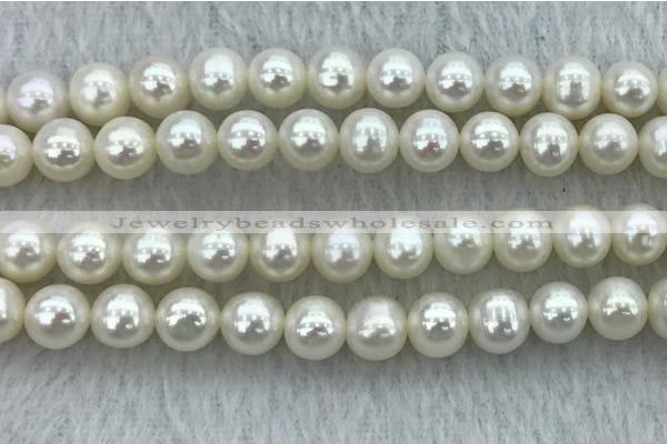 FWP77 15 inches 7mm - 8mm potato white freshwater pearl strands