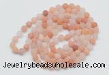 GMN5503 Hand-knotted 6mm matte pink aventurine 108 beads mala necklaces