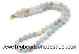 GMN7601 18 - 36 inches 8mm, 10mm matte amazonite beaded necklaces