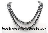 GMN8001 18 - 36 inches 8mm, 10mm black Tibetan agate 54, 108 beads mala necklaces