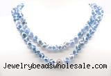 GMN8002 18 - 36 inches 8mm, 10mm blue Tibetan agate 54, 108 beads mala necklaces