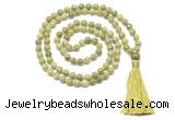 GMN8519 8mm, 10mm China jade 27, 54, 108 beads mala necklace with tassel