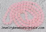 GMN929 Hand-knotted 8mm, 10mm matte rose quartz 108 beads mala necklaces