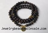 GNBS17 8mm black sandalwood 108 mala beads wrap bracelet necklace