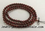 GNBS23 4mm red sandalwood 216 mala beads wrap bracelet necklace