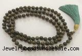GNBS40 Hand-knotted 6mm Agarwood 108 beads mala necklace with tassel