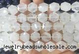 HABS16 15 inches 12mm faceted hexagon Angola crystal quartz beads wholesale