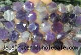 HABS18 15 inches 12mm faceted hexagon amethyst beads wholesale
