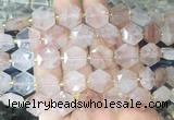 HABS19 15 inches 12mm faceted hexagon red gum flower beads wholesale