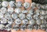 HABS26 15 inches 12mm faceted hexagon sesame Jasper beads wholesale