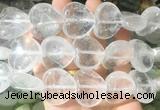 HGBS101 15 inches 28mm heart white crystal beads gemstone wholesale
