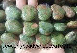 HGBS105 15 inches 28mm heart unakite gemstone beads wholesale
