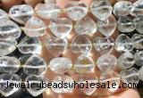 HGBS135 15 inches 15mm heart White crystal beads wholesale