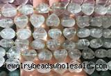 HGBS147 15 inches 15mm heart green quartz gemstone beads wholesale