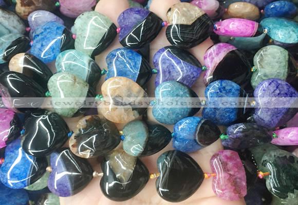 HGBS154 15 inches 20*20mm heart Agate gemstone beads wholesale