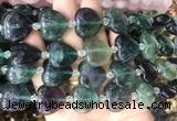 HGBS98 15 inches 20mm heart fluorite beads wholesale