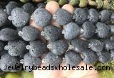 HGBS99 15 inches 20mm heart black lava beads wholesale