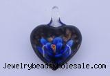 LP01 16*30*38mm heart inner flower lampwork glass pendants