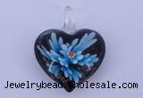 LP03 16*32*40mm heart inner flower lampwork glass pendants