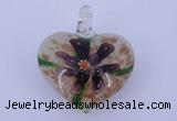 LP10 16*32*38mm heart inner flower lampwork glass pendants