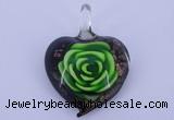 LP11 14*35*45mm heart inner flower lampwork glass pendants