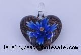 LP16 15*32*38mm heart inner flower lampwork glass pendants