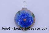 LP35 14*30*45mm heart inner flower lampwork glass pendants