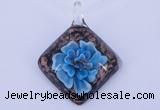 LP59 12*38*48mm diamond inner flower lampwork glass pendants