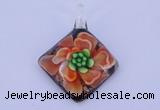 LP66 13*40*50mm diamond inner flower lampwork glass pendants