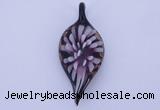 LP88 11*26*60mm leaf inner flower lampwork glass pendants