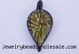 LP90 13*25*53mm leaf inner flower lampwork glass pendants