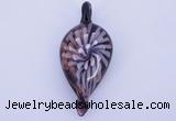 LP91 13*27*60mm leaf inner flower lampwork glass pendants