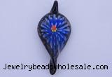 LP92 11*27*62mm leaf inner flower lampwork glass pendants