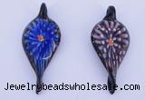LP93 11*28*63mm leaf inner flower lampwork glass pendants