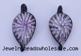 LP94 11*27*54mm leaf inner flower lampwork glass pendants
