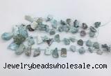 LRBS02 Top drilled 12*16mm - 20*25mm freeform larimar gemstone beads