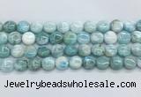 LRBS06 15 inches 12mm flat round larimar gemstone beads wholesale