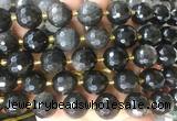 LSBS15 15 inches 16mm faceted round silver obsidian beads wholesale