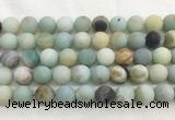 LSBS170 15 inches 16mm round matte amazonite gemstone beads wholesale