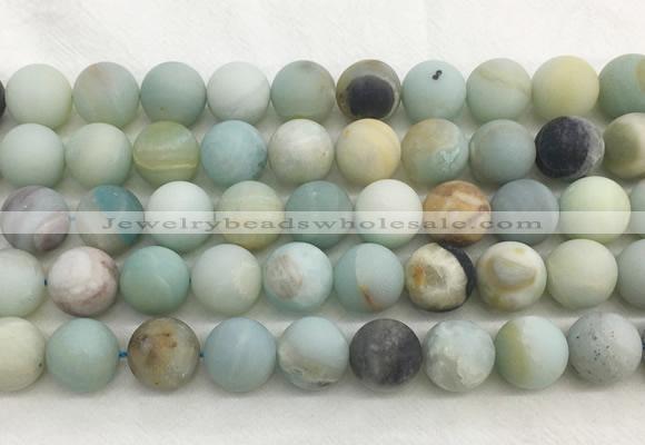 LSBS170 15 inches 16mm round matte amazonite gemstone beads wholesale