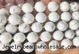 LSBS18 15 inches 16mm faceted round white howlite beads wholesale